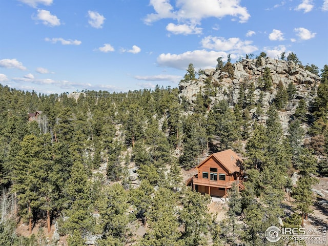 726 Alpine Dr, Estes Park, CO 80517 - aerial view of property and surrounding area featuring a forest