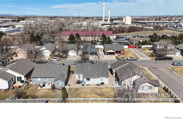 bird's eye view with a residential view