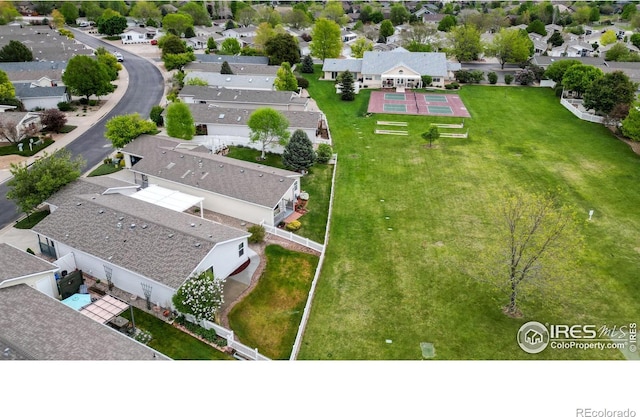 bird's eye view with a residential view