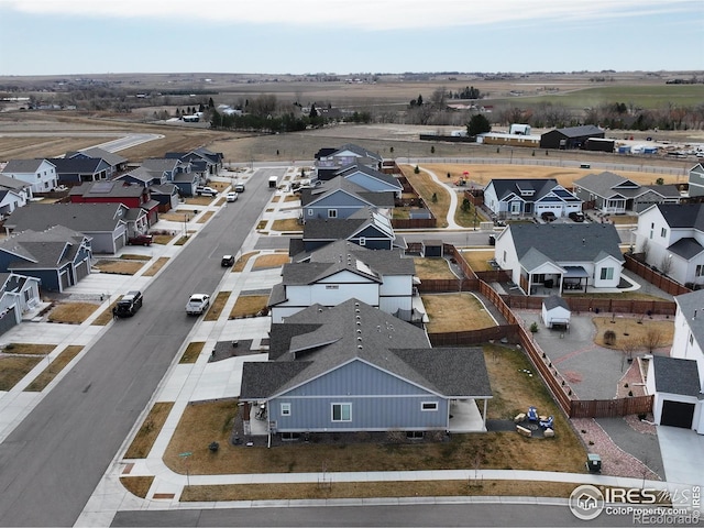 bird's eye view with a residential view