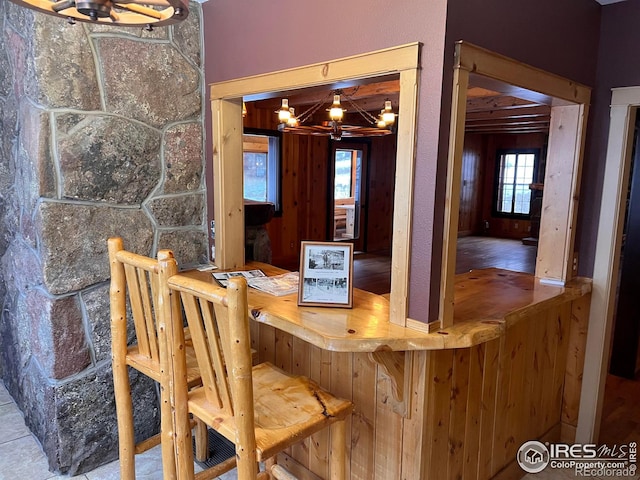 3501 Devils Gulch Rd, Estes Park, CO 80517 - dining room with a chandelier