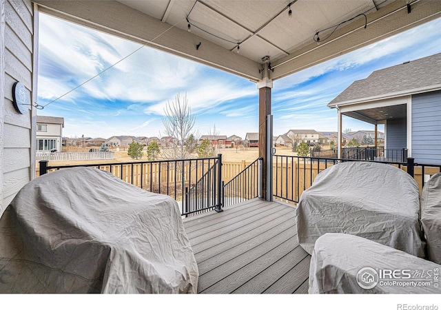 deck featuring a residential view