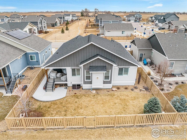 aerial view with a residential view