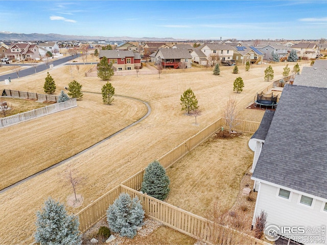 bird's eye view featuring a residential view