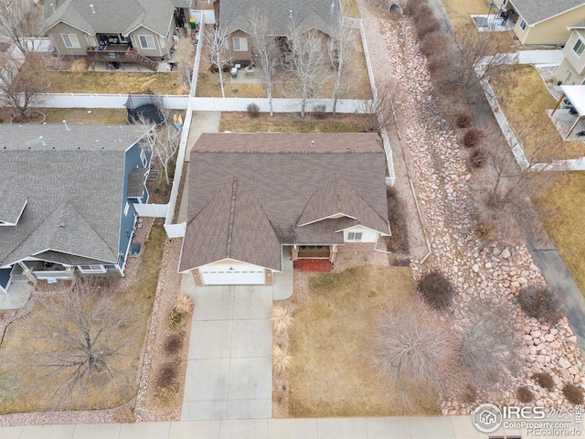 aerial view featuring a residential view