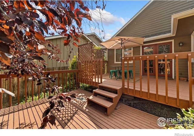 deck with french doors