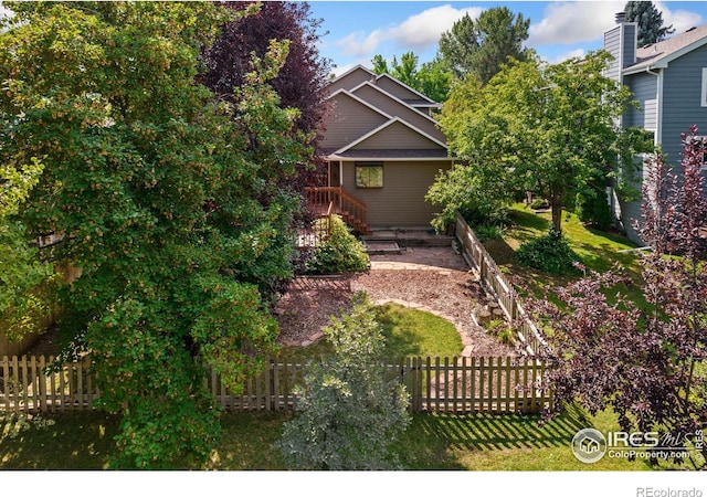 view of yard with fence