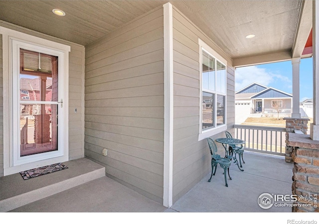 entrance to property with a porch