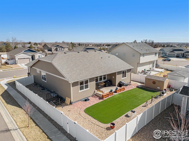 aerial view with a residential view