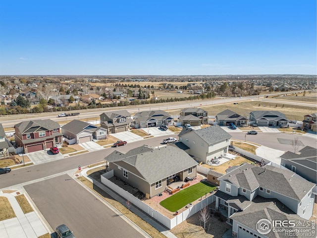 drone / aerial view with a residential view