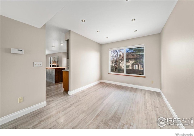 660 Fernglen Ct, Colorado Springs, CO 80906 - spare room with recessed lighting, baseboards, and light wood finished floors