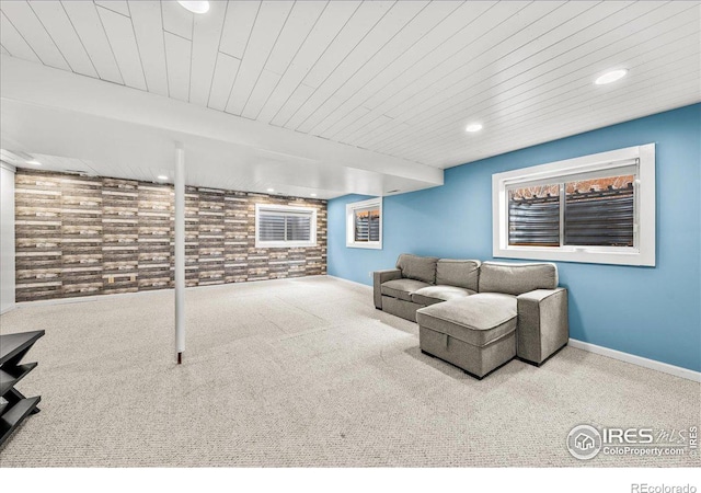 660 Fernglen Ct, Colorado Springs, CO 80906 - living room with carpet flooring, recessed lighting, and baseboards