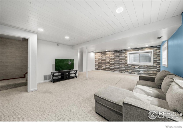 660 Fernglen Ct, Colorado Springs, CO 80906 - living area featuring carpet flooring, recessed lighting, visible vents, and baseboards