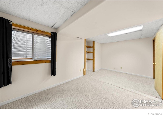 660 Fernglen Ct, Colorado Springs, CO 80906 - unfurnished room featuring a drop ceiling, visible vents, baseboards, and carpet