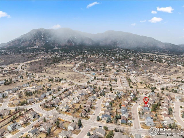 660 Fernglen Ct, Colorado Springs, CO 80906 - bird's eye view featuring a mountain view and a residential view