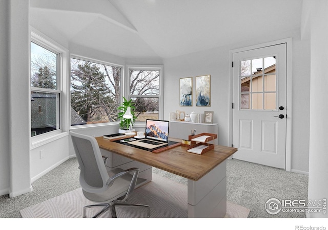 10895 W Half Moon Pass, Littleton, CO 80127 - office with vaulted ceiling, light carpet, and baseboards