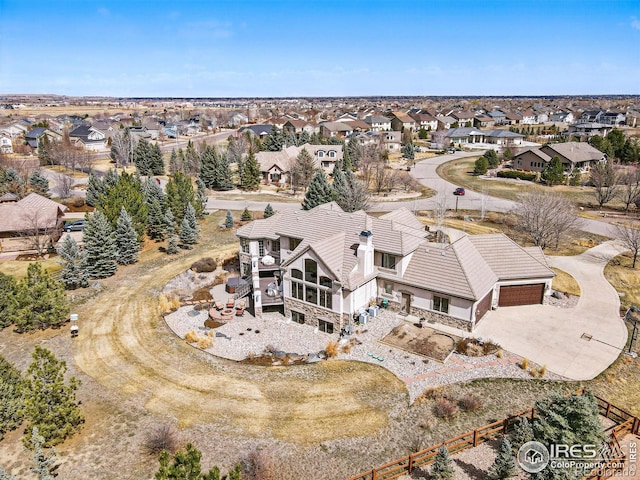 drone / aerial view featuring a residential view
