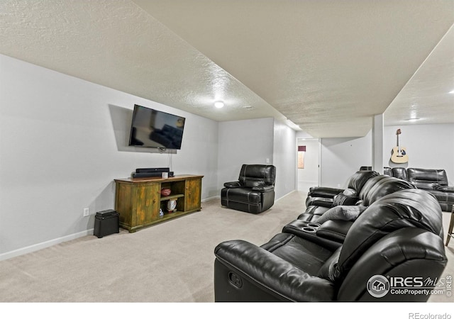 5621 W 27th St, Greeley, CO 80634 - carpeted living area with a textured ceiling and baseboards