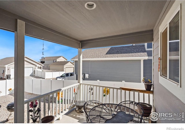 balcony featuring a residential view