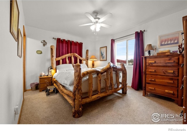 562 E St, Hillrose, CO 80733 - carpeted bedroom featuring ceiling fan