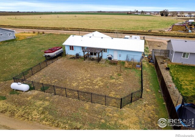 562 E St, Hillrose, CO 80733 - drone / aerial view featuring a rural view