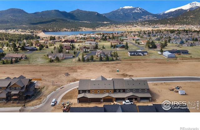 1680 Continental Peaks Cir, Estes Park, CO 80517 - drone / aerial view featuring a residential view and a water and mountain view