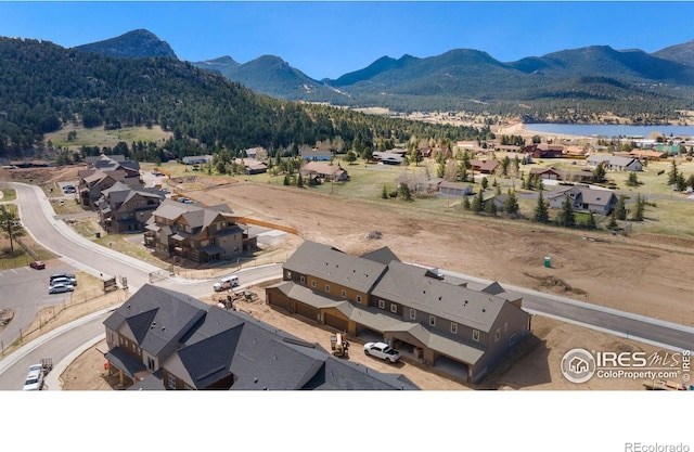 1680 Continental Peaks Cir, Estes Park, CO 80517 - drone / aerial view with a residential view and a water and mountain view