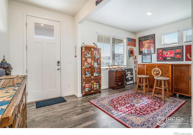 254 Ptarmigan Ln, Johnstown, CO 80534 - foyer entrance with wood finished floors and recessed lighting