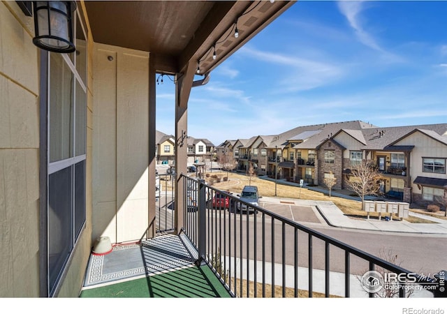 balcony with a residential view
