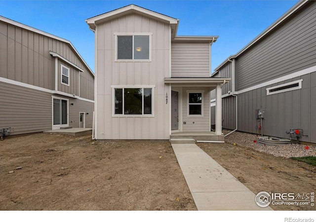 view of front of house with board and batten siding