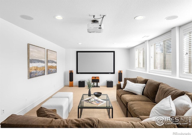3380 Longwood Ave, Boulder, CO 80305 - cinema room featuring recessed lighting, baseboards, and carpet