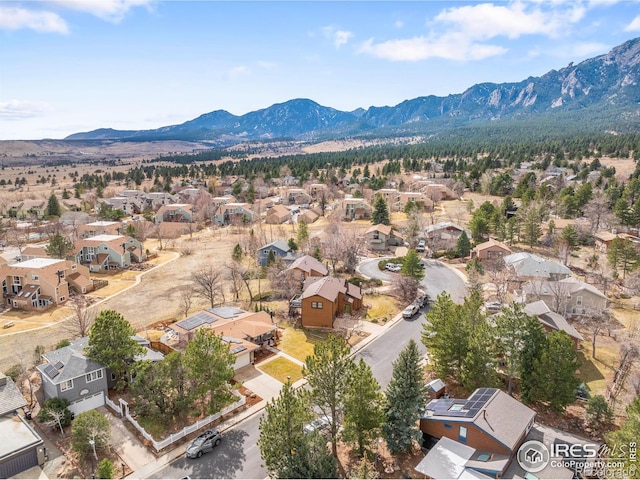 3380 Longwood Ave, Boulder, CO 80305 - drone / aerial view with a mountain view and a residential view