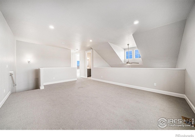 4300 Ardglass Ln, Timnath, CO 80547 - bonus room featuring carpet floors, recessed lighting, baseboards, and vaulted ceiling