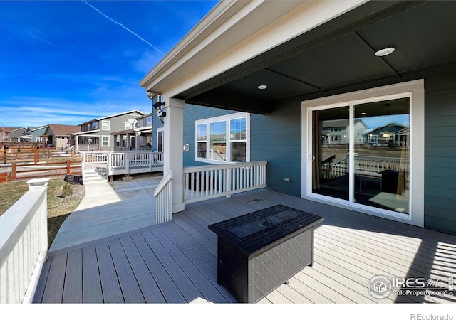 deck featuring a residential view