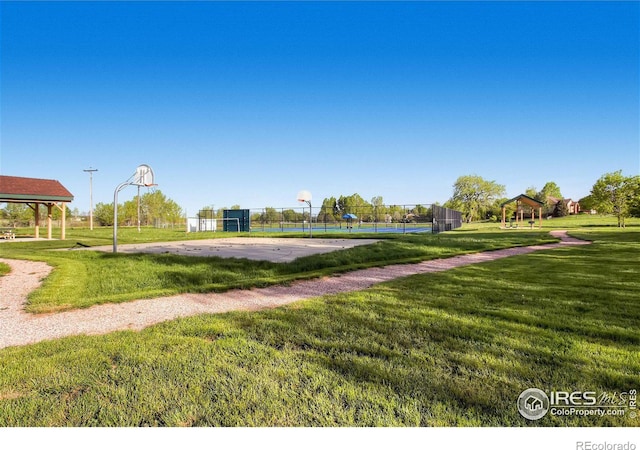4057 Niblick Dr, Longmont, CO 80503 - view of community with a gazebo, community basketball court, and a tennis court