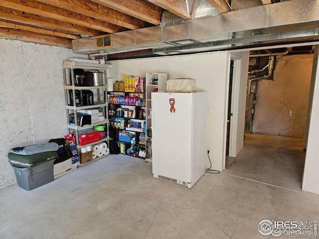 929 Parker Dr, Longmont, CO 80501 - unfinished basement with freestanding refrigerator