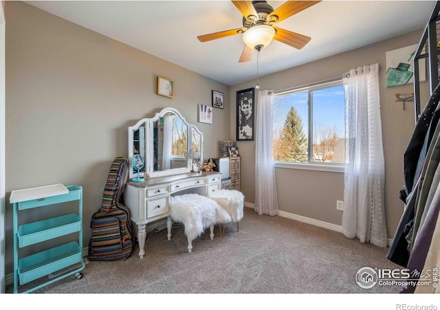 2821 5th St SW, Loveland, CO 80537 - interior space featuring carpet, baseboards, and ceiling fan