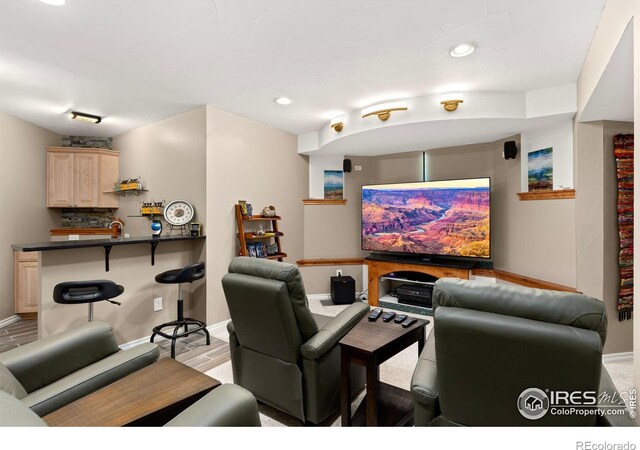 1046 Greens Pl, Erie, CO 80516 - home theater room featuring baseboards and recessed lighting