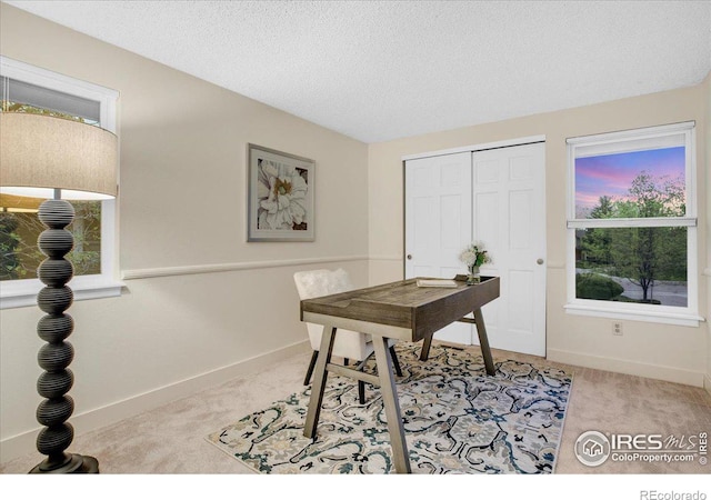 8940 W 80th Dr, Arvada, CO 80005 - home office featuring carpet and a textured ceiling