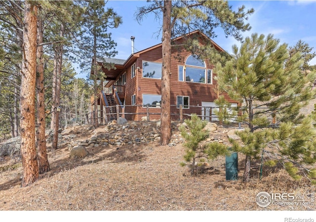 317 W 5th St, Nederland, CO 80466 - rear view of house with stairs