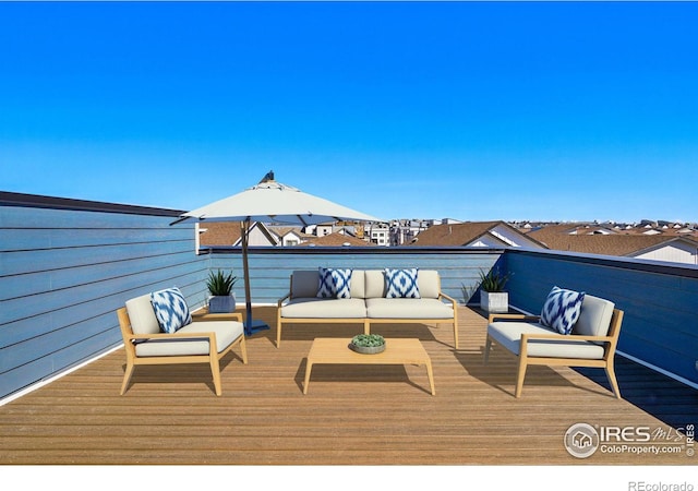 deck featuring an outdoor hangout area