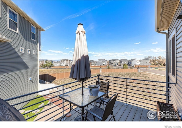 3536 Valleywood Ct, Johnstown, CO 80534 - wooden deck featuring a residential view