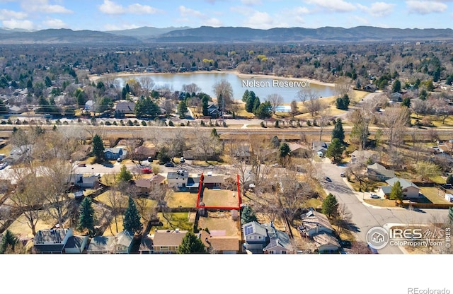 2836 Adobe Dr, Fort Collins, CO 80525 - bird's eye view featuring a water and mountain view