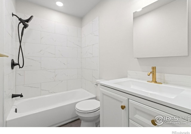 2836 Adobe Dr, Fort Collins, CO 80525 - bathroom with toilet, shower / bath combination, and vanity