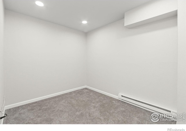 2836 Adobe Dr, Fort Collins, CO 80525 - empty room with baseboards, recessed lighting, a baseboard heating unit, and carpet