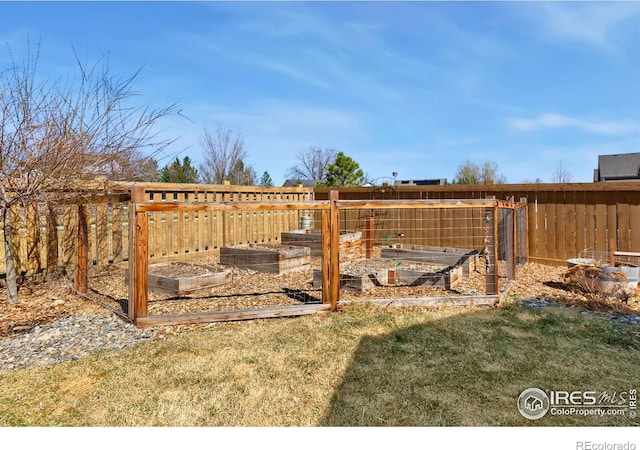 3362 Buffalo Grass Ln, Wellington, CO 80549 - view of yard featuring a vegetable garden and fence