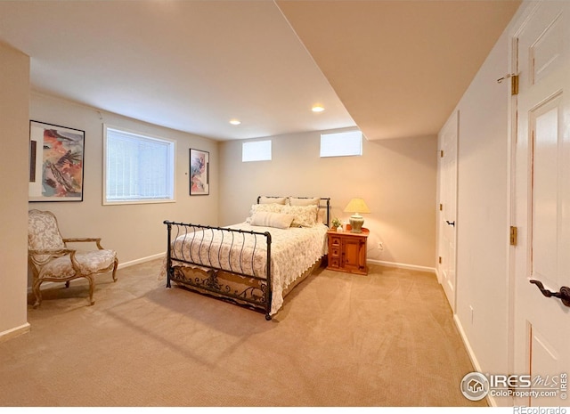 7155 Rustic Trl, Boulder, CO 80301 - bedroom with light colored carpet, baseboards, and recessed lighting
