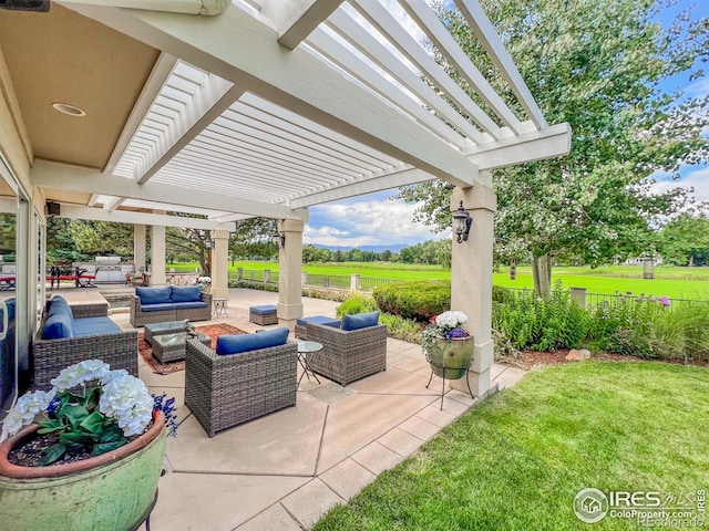 7155 Rustic Trl, Boulder, CO 80301 - view of patio / terrace featuring a pergola and outdoor lounge area