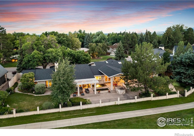 7155 Rustic Trl, Boulder, CO 80301 - aerial view at dusk