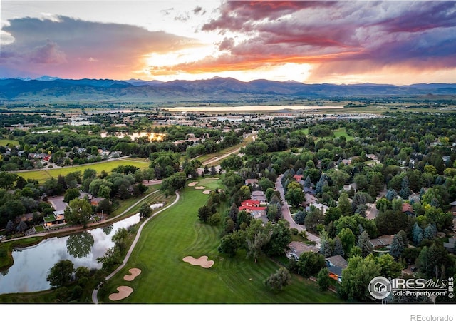 7155 Rustic Trl, Boulder, CO 80301 - drone / aerial view of a water and mountain view and a local golf course